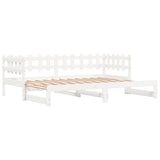 Lit coulissant sans matelas blanc 2x(80x200) cm Bois massif