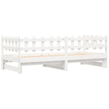 Lit coulissant sans matelas blanc 2x(80x200) cm Bois massif