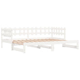 Lit coulissant sans matelas blanc 2x(90x200) cm bois massif