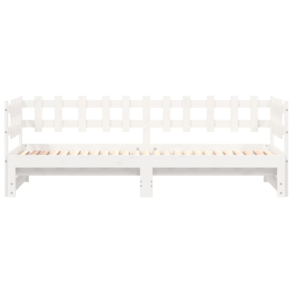 Lit coulissant sans matelas blanc 2x(90x200) cm bois massif