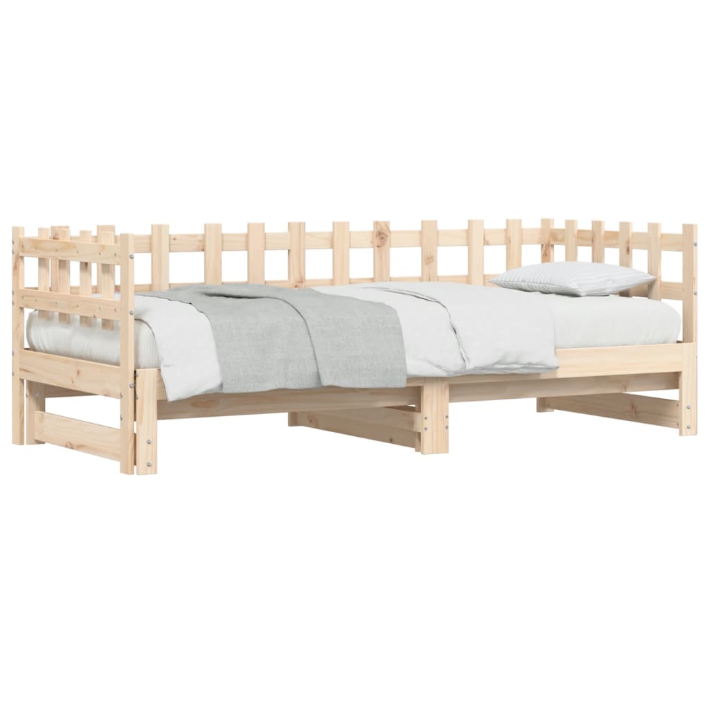 Lit coulissant sans matelas 2x(90x190) cm Bois massif