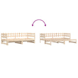 Lit coulissant sans matelas 2x(90x190) cm Bois massif