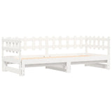 Lit coulissant sans matelas blanc 2x(90x190) cm bois massif