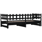 Sliding bed without mattress black 2x(90x190) cm Solid wood