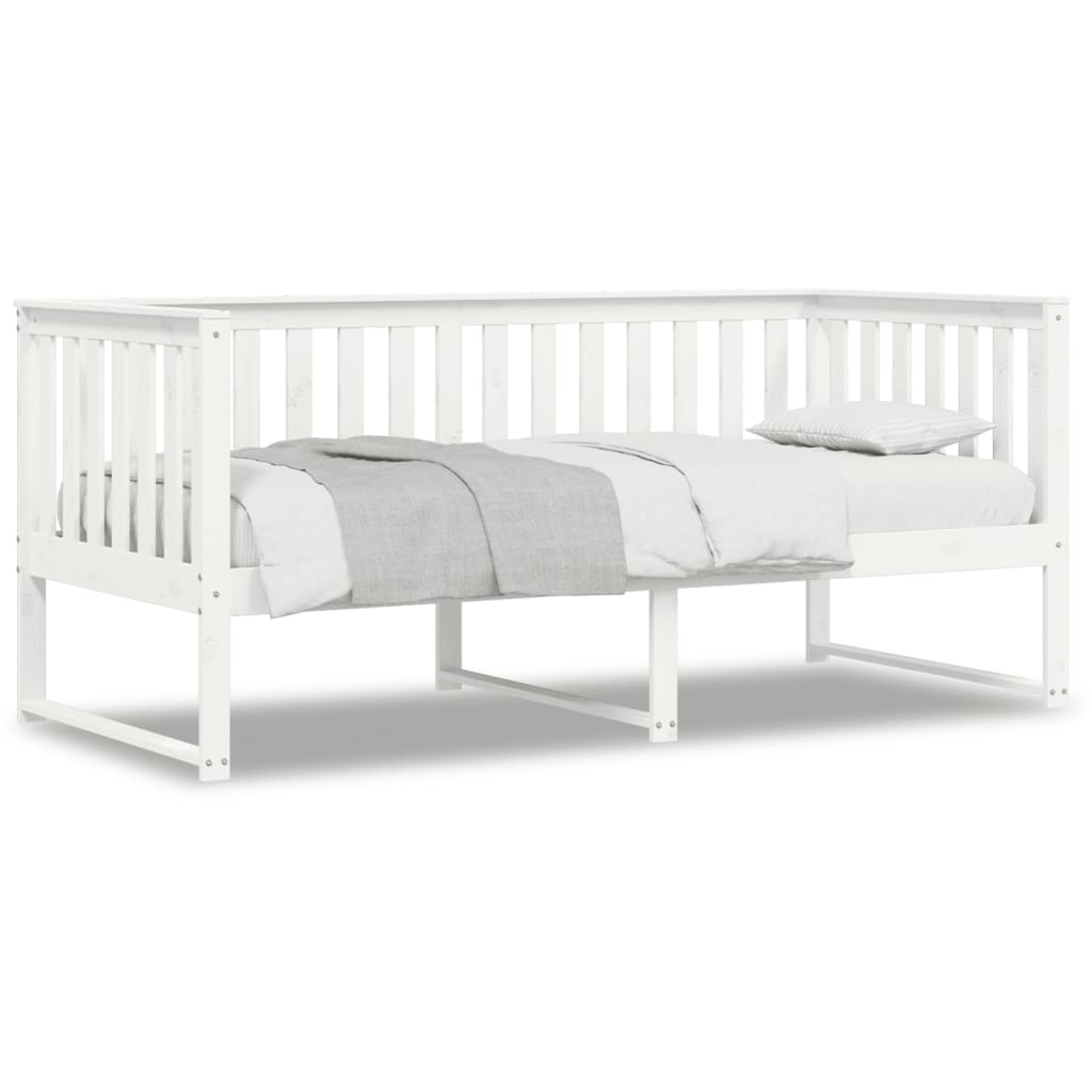 Lit de jour sans matelas blanc 90x200 cm bois de pin massif