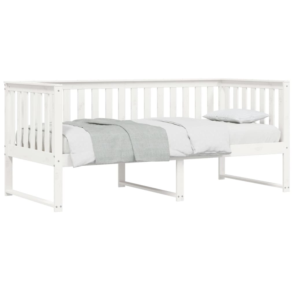 Lit de jour sans matelas blanc 90x200 cm bois de pin massif