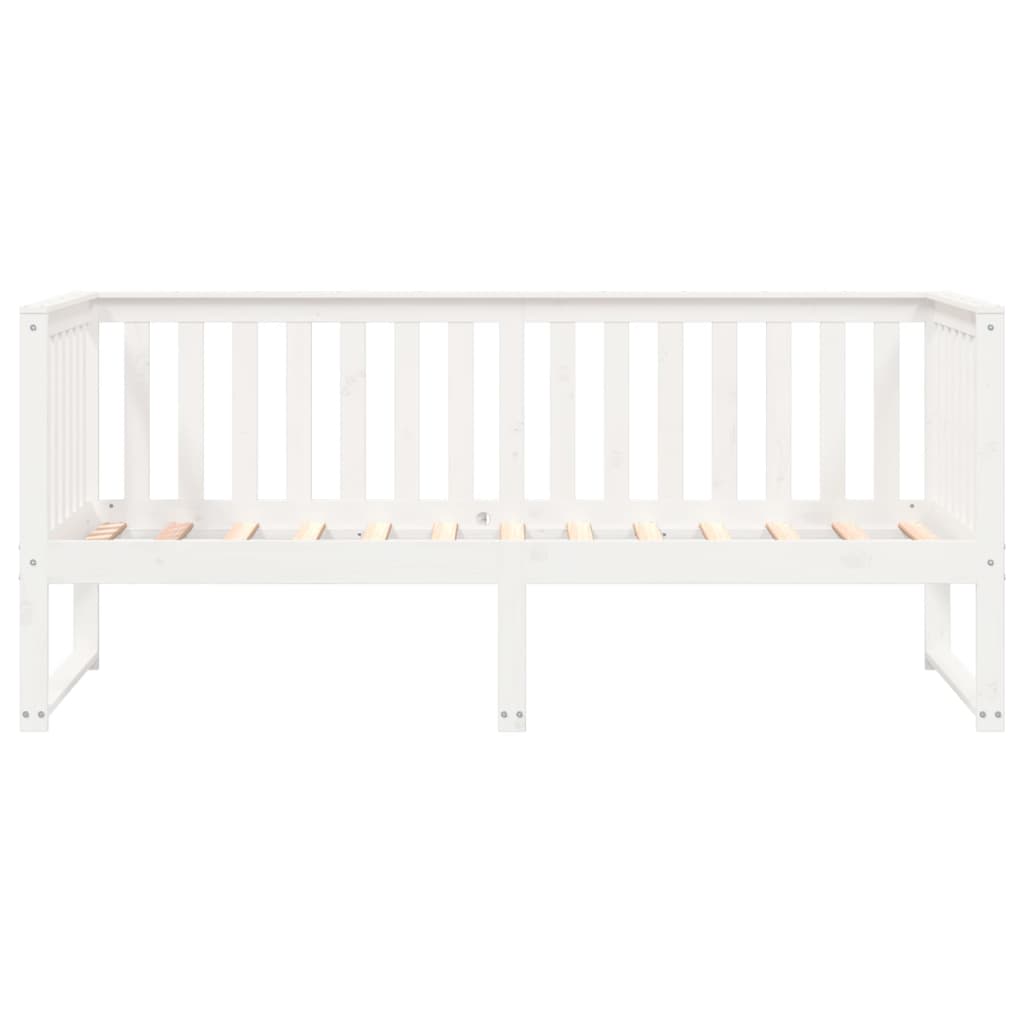 Lit de jour sans matelas blanc 90x200 cm bois de pin massif