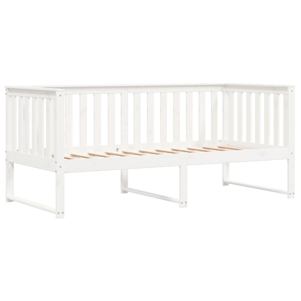 Lit de jour sans matelas blanc 90x200 cm bois de pin massif