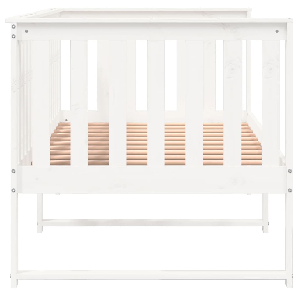 Lit de jour sans matelas blanc 90x200 cm bois de pin massif