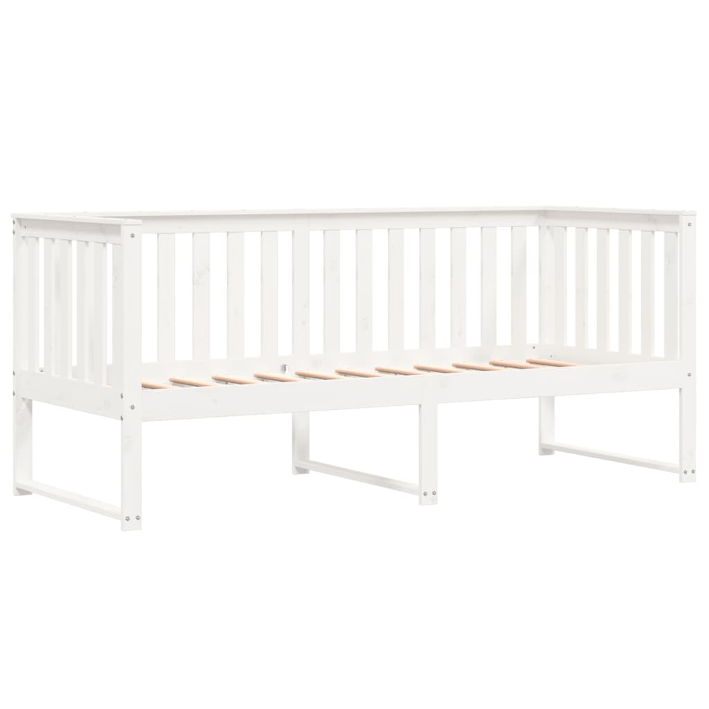 Lit de jour sans matelas blanc 80x200 cm bois de pin massif