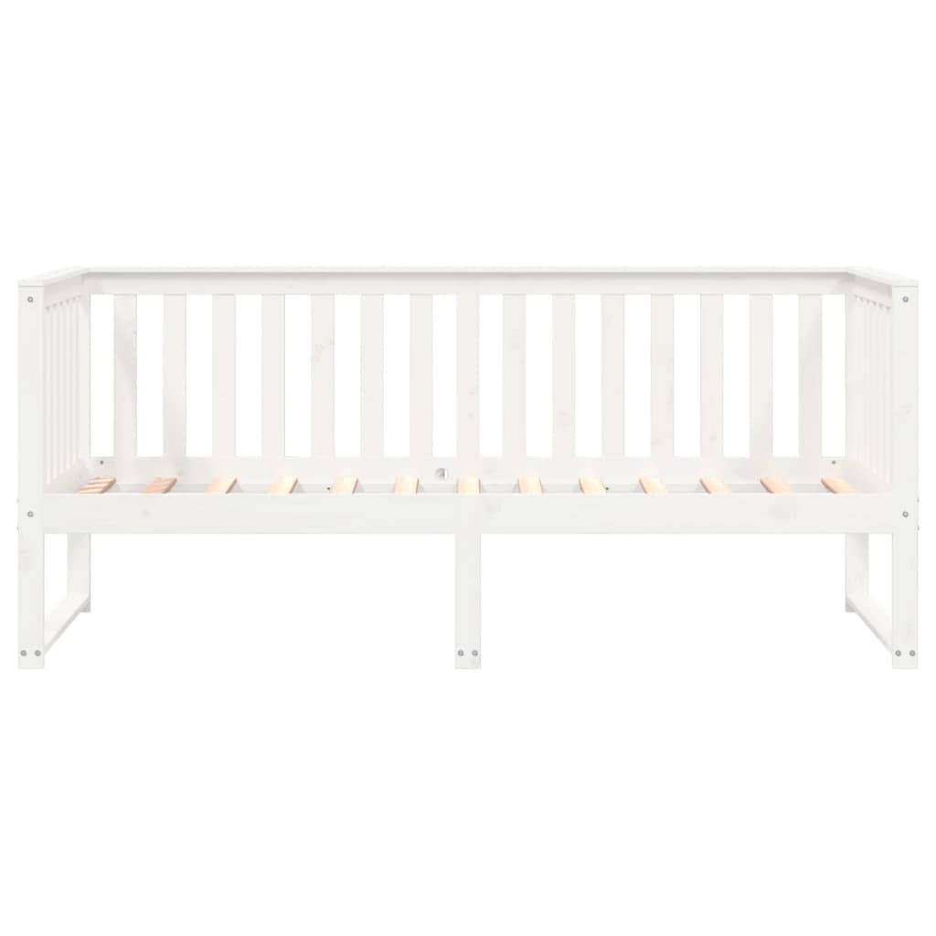 Lit de jour sans matelas blanc 90x190 cm bois de pin massif