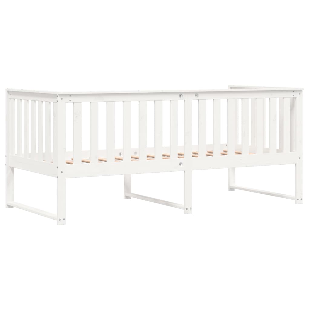 Lit de jour sans matelas blanc 90x190 cm bois de pin massif