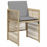 Chaises de jardin avec coussins lot de 4 mélange beige