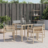 Chaises de jardin avec coussins lot de 4 mélange beige