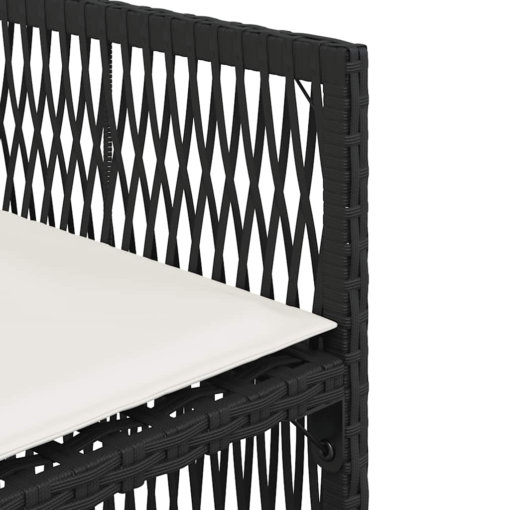 Chaises de jardin lot de 4 avec coussins noir résine tressée