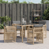 Chaises de jardin avec coussins lot de 4 mélange beige