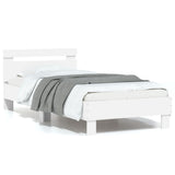 Bed frame without mattress with white headboard 90x190 cm