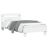 Bed frame without mattress with white headboard 90x190 cm