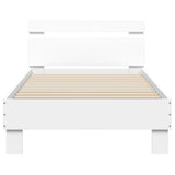 Bed frame without mattress with white headboard 90x190 cm