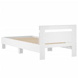 Bed frame without mattress with white headboard 90x190 cm