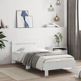 Bed frame without mattress with white headboard 90x190 cm