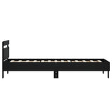 Cadre de lit sans matelas avec tête de lit noir 75x190 cm