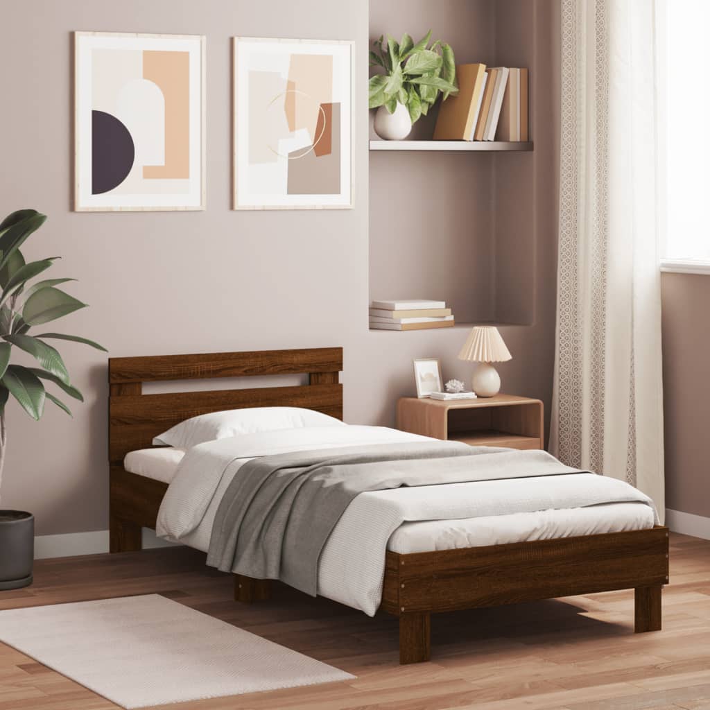 Cadre de lit sans matelas avec tête de lit 75x190 cm