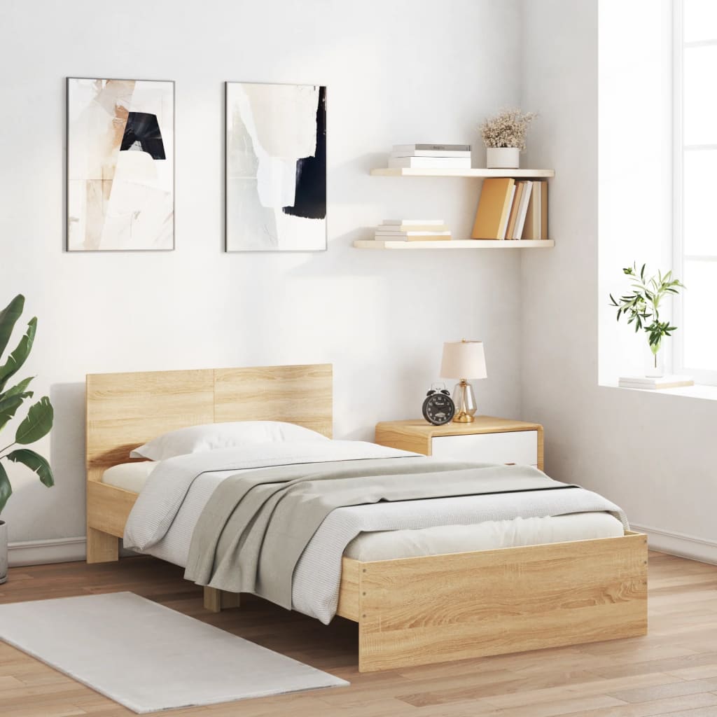 Cadre de lit sans matelas avec tête de lit 100x200 cm