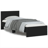 Bed frame without mattress with black headboard 90x200 cm