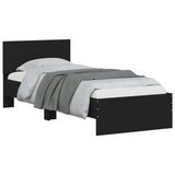 Bed frame without mattress with black headboard 90x200 cm