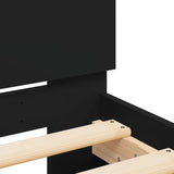 Bed frame without mattress with black headboard 90x200 cm