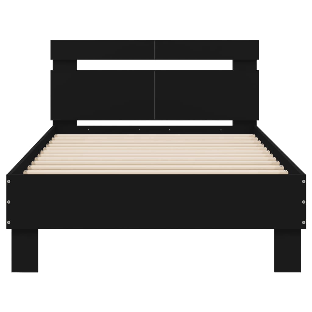 Cadre de lit sans matelas avec lumières LED noir 100x200 cm