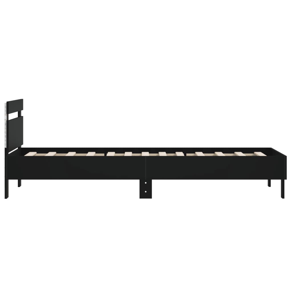 Cadre de lit sans matelas avec lumières LED noir 100x200 cm