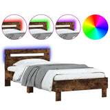 Bed frame without mattress with LED lights 100x200 cm