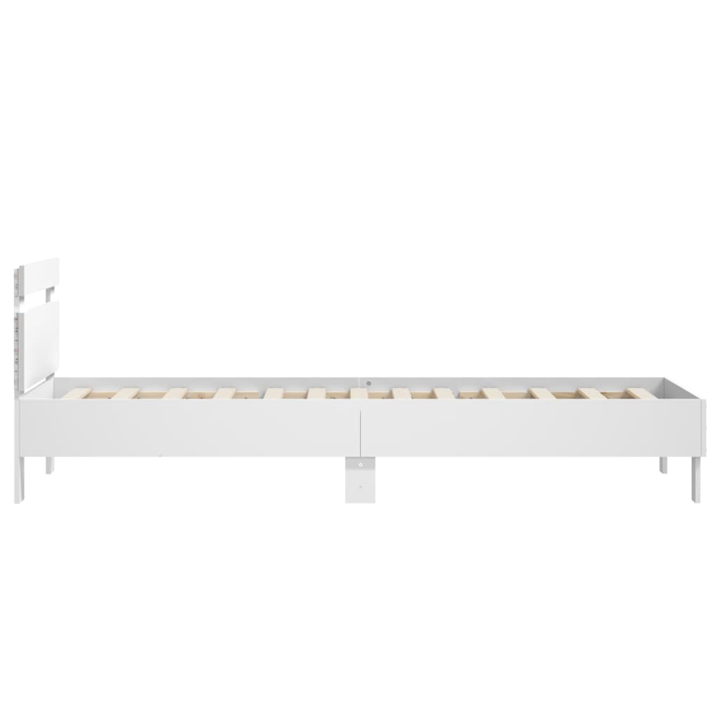 Cadre de lit sans matelas avec lumières LED blanc 90x200 cm