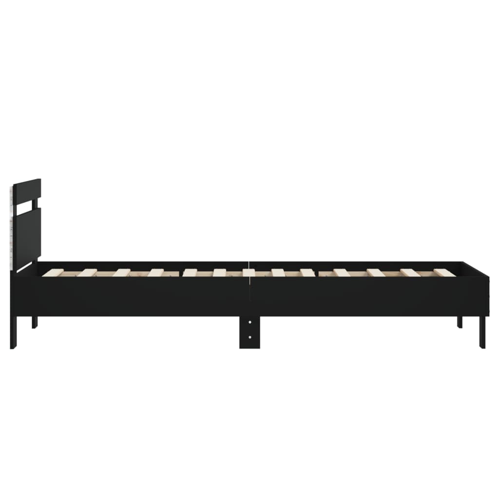 Cadre de lit sans matelas avec lumières LED noir 90x200 cm