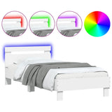 Cadre de lit sans matelas avec lumières LED blanc 90x190 cm