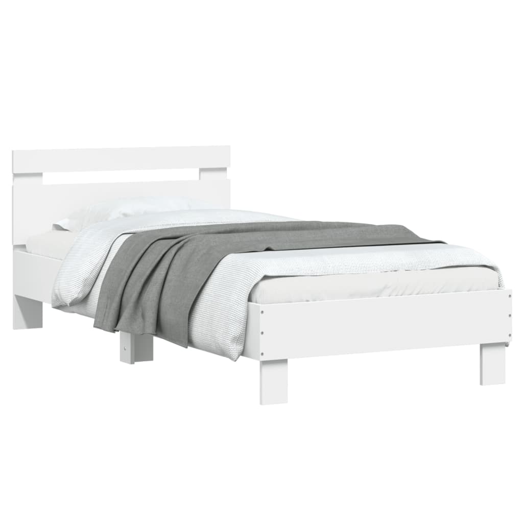 Cadre de lit sans matelas avec lumières LED blanc 90x190 cm