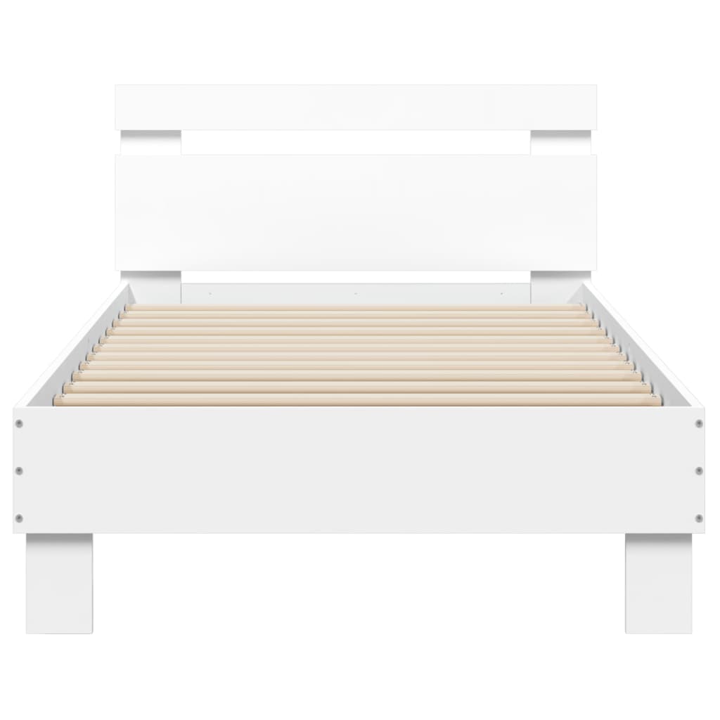 Cadre de lit sans matelas avec lumières LED blanc 90x190 cm