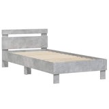 Cadre de lit sans matelas avec lumières LED gris béton 90x190cm