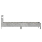 Cadre de lit sans matelas avec lumières LED gris béton 90x190cm