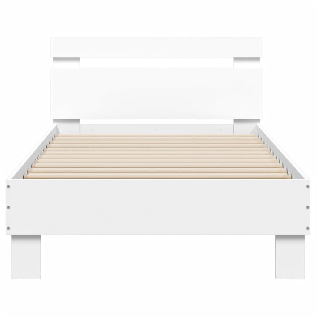 Cadre de lit sans matelas avec lumières LED blanc 75x190 cm