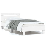 Cadre de lit sans matelas avec lumières LED blanc 75x190 cm