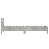 Cadre de lit sans matelas avec lumières LED gris béton 75x190cm