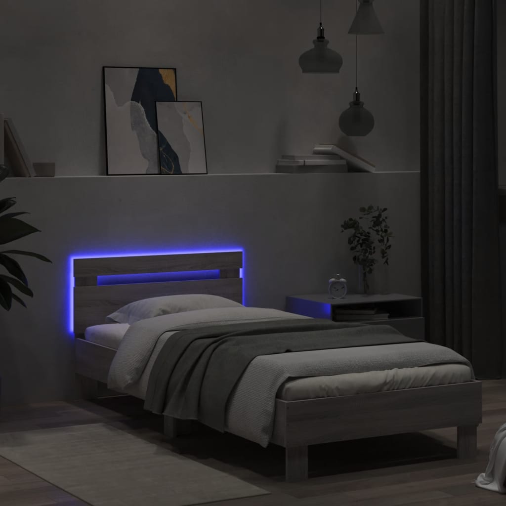 Cadre de lit sans matelas avec lumières LED 75x190 cm