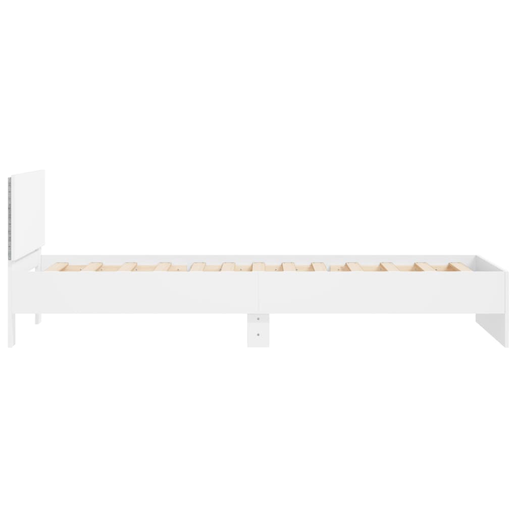 Bed frame without mattress with LED lights white 100x200 cm