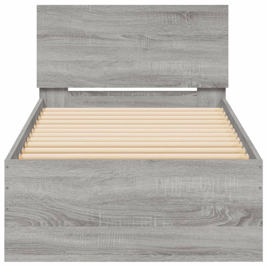 Bettgestell ohne Matratze mit LED-Leuchten 75x190 cm