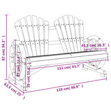 Chaise de jardin Adirondack 2 places bois de sapin massif