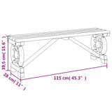 Gartenbank 115 cm aus massivem Tannenholz