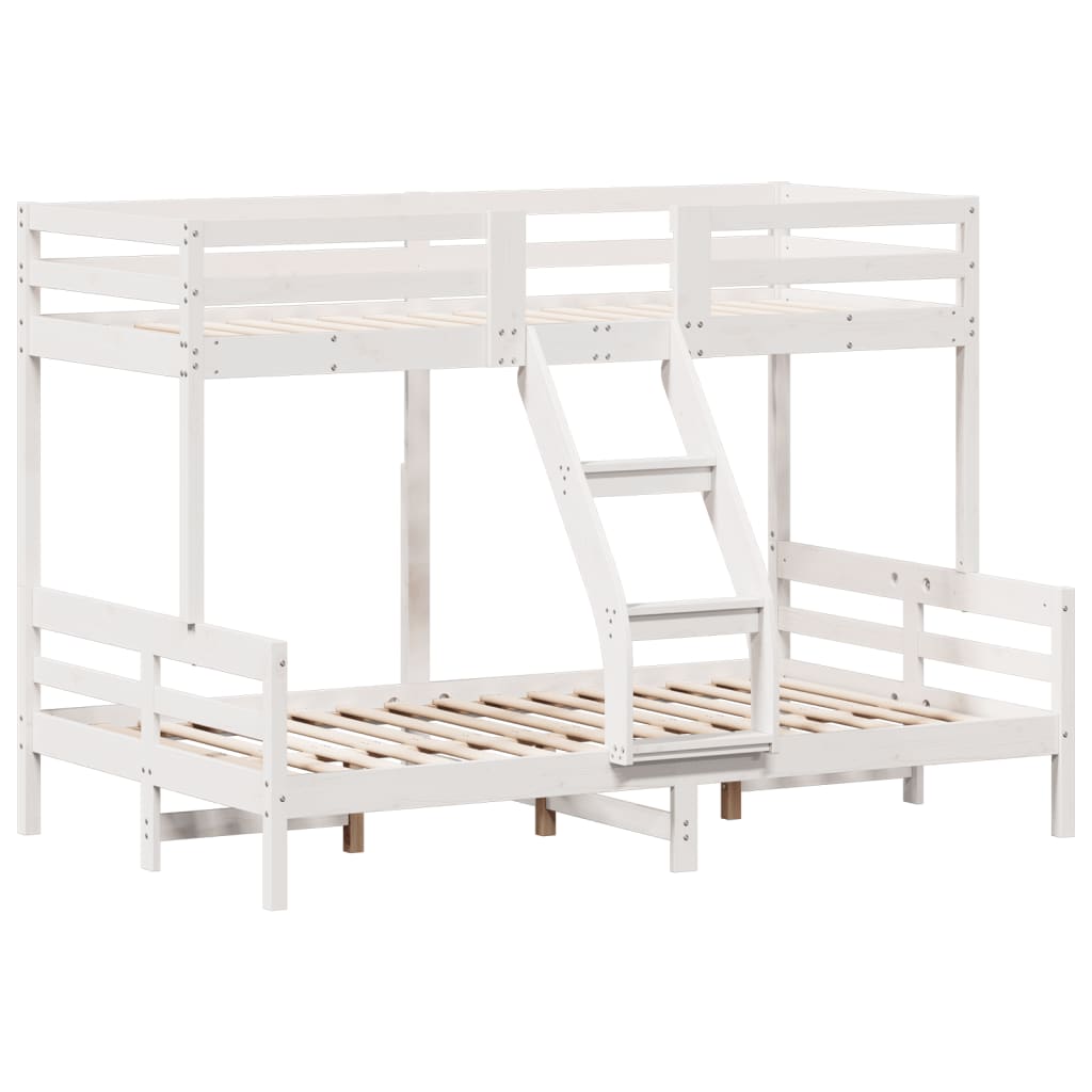 Bunk bed without mattress 80x200/120x200 cm white solid wood